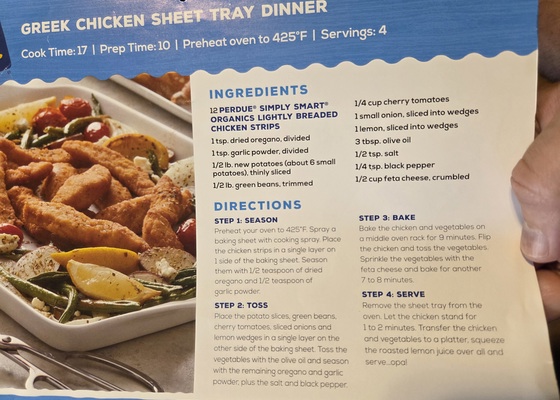 Greek Chicken Sheet Tray Dinner