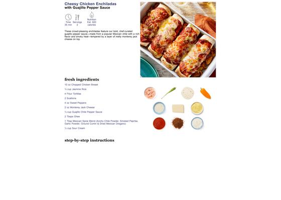 Cheesy Chicken Enchiladas with Guajillo Pepper Sauce