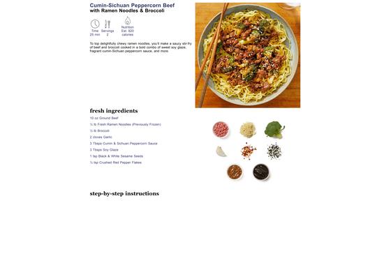 Cumin-Sichuan Peppercorn Beef with Ramen Noodles & Broccoli