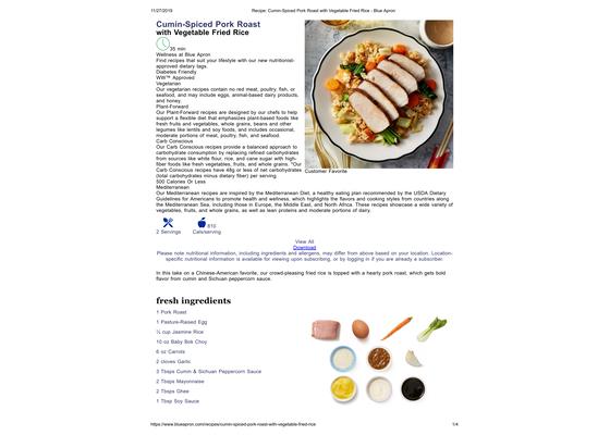 Cumin-Spiced Pork Roast with Vegetable Fried Rice