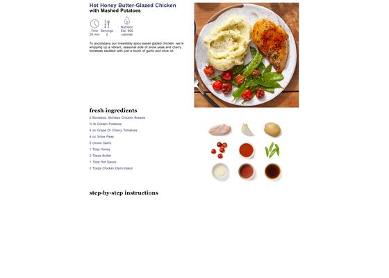 Hot Honey Butter-Glazed Chicken with Mashed Potatoes