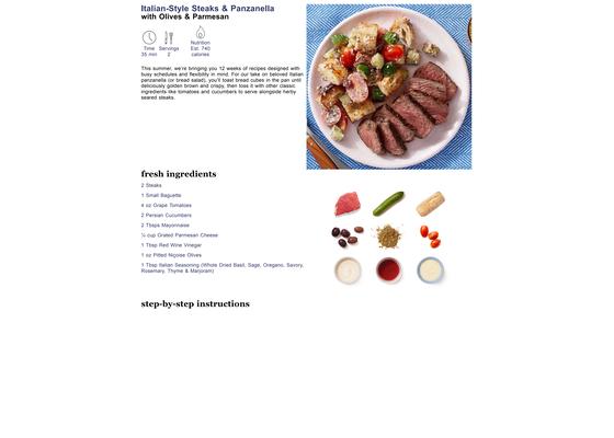 Italian-Style Steaks & Panzanella with Olives & Parmesan