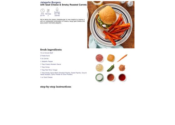 Jalapeño Burgers with Goat Cheese & Smoky Roasted Carrots