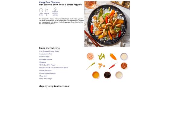 Kung Pao Chicken with Sauteed Snow Peas & Sweet Peppers