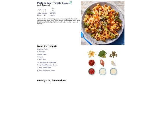 Pasta in Spicy Tomato Sauce with Broccoli