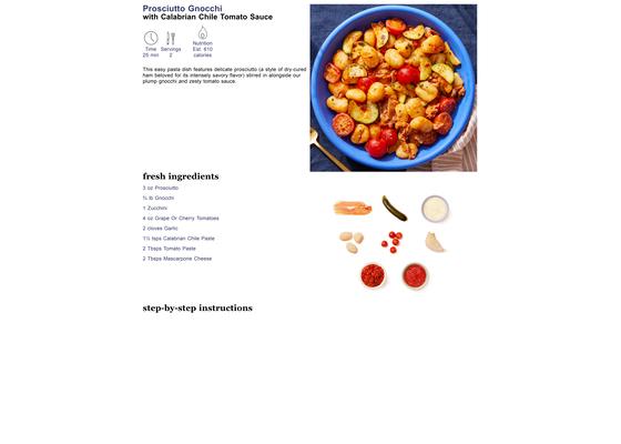 Prosciutto Gnocchi with Calabrian Chile Tomato Sauce