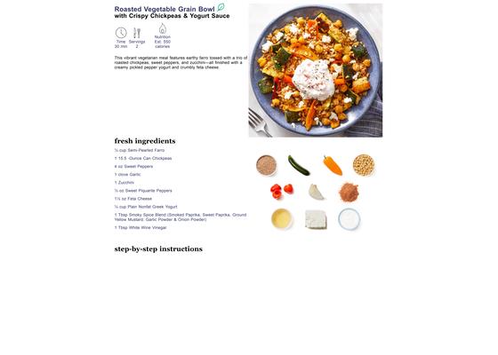 Roasted Vegetable Grain Bowl with Crispy Chickpeas & Yogurt Sauce