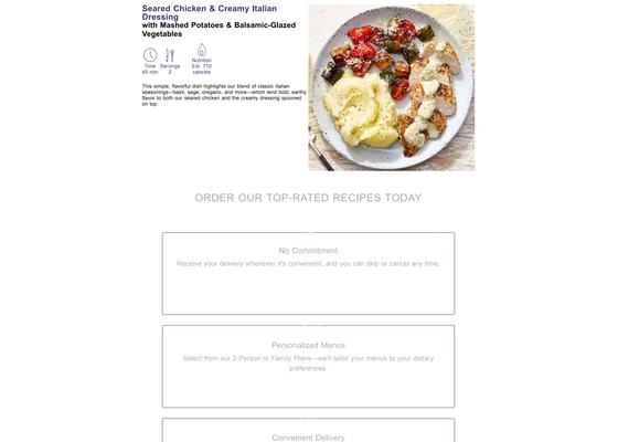 Seared Chicken & Creamy Italian Dressing with Mashed Potatoes & Balsamic-Glazed Vegetables