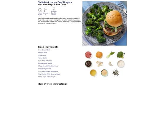 Shiitake & Hoisin Beef Burgers with Miso Mayo & Bok Choy