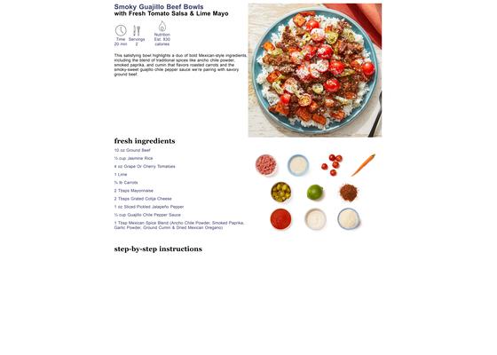 Smoky Guajillo Beef Bowls with Fresh Tomato Salsa & Lime Mayo