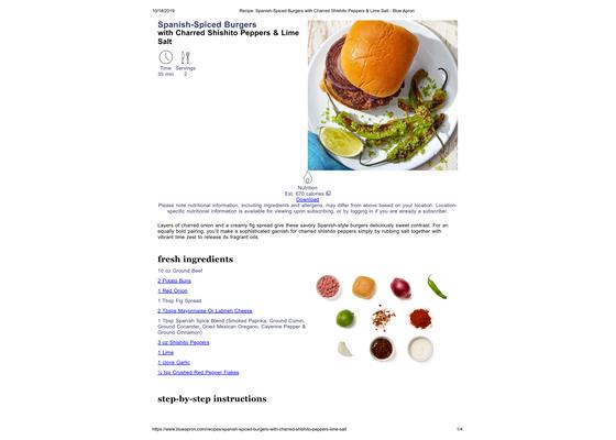 Spanish-Spiced Burgers with Charred Shishito Peppers & Lime Salt