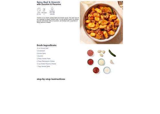 Spicy Beef & Gnocchi with Zucchini & Pecorino