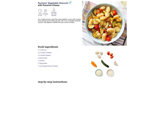 Summer Vegetable Gnocchi with Pecorino Cheese