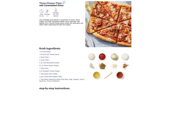 Three-Cheese Pizza with Caramelized Onion