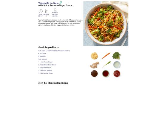 Vegetable Lo Mein with Spicy Sesame-Ginger Sauce
