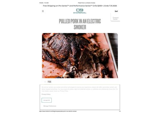 Pulled Pork in an Electric Smoker