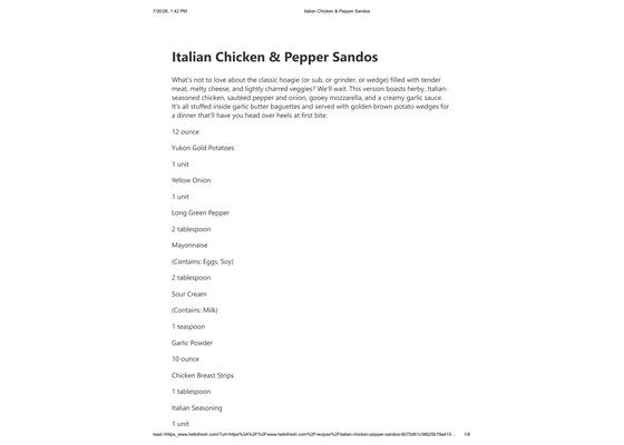 Italian Chicken & Pepper Sandos