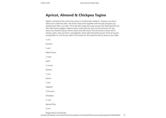 Apricot, Almond & Chickpea Tagine