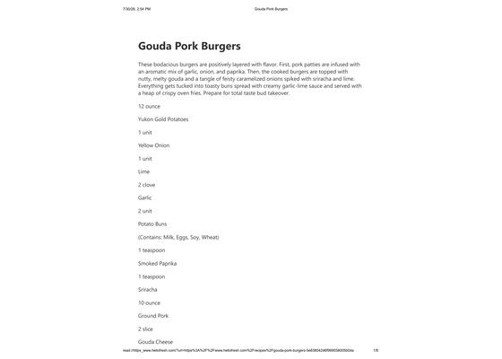 Gouda Pork Burgers