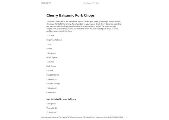 Cherry Balsamic Pork Chops