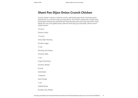 Sheet Pan Dijon Onion Crunch Chicken